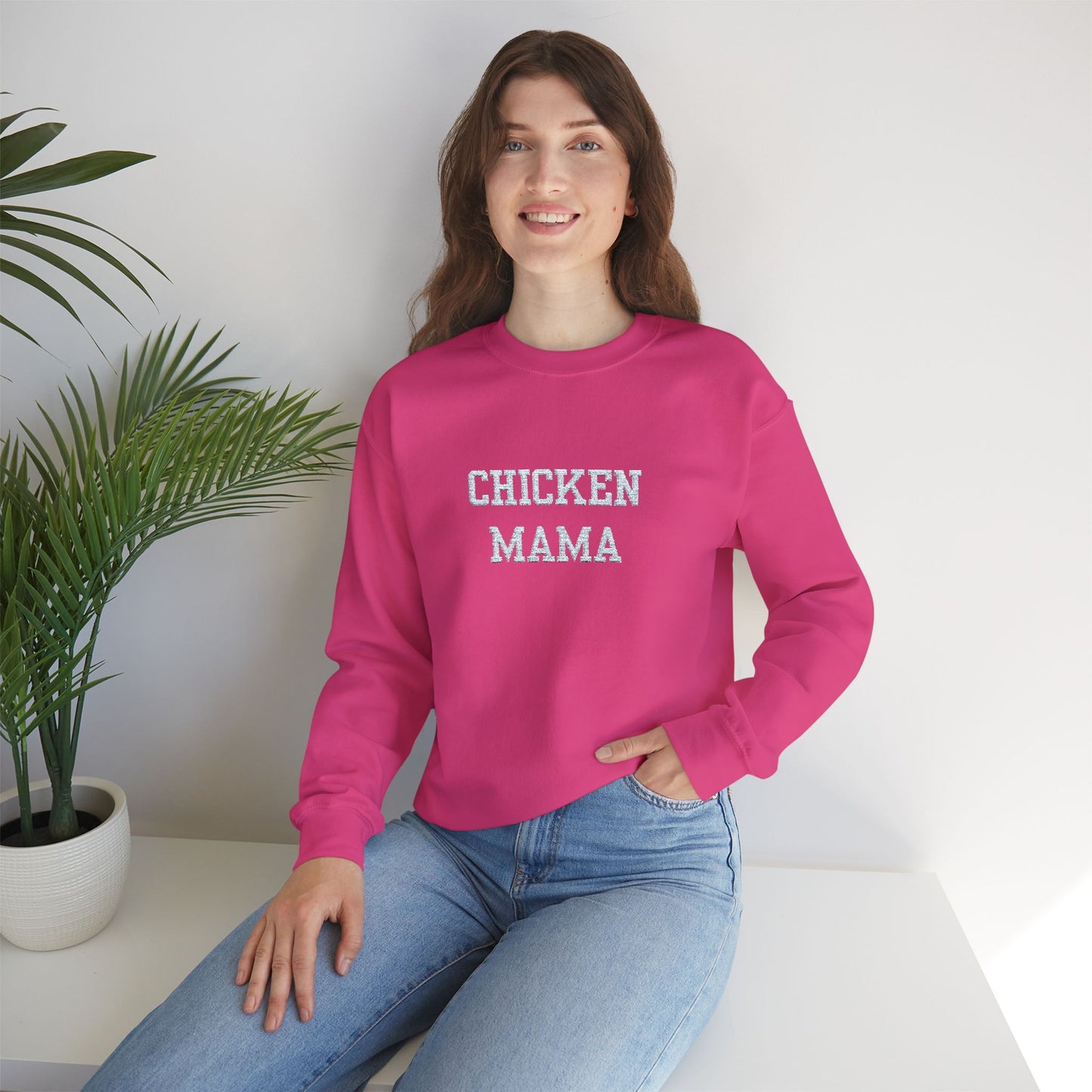 Chicken Mama Crewneck Sweatshirt — Cozy Farm Mom Sweatshirt