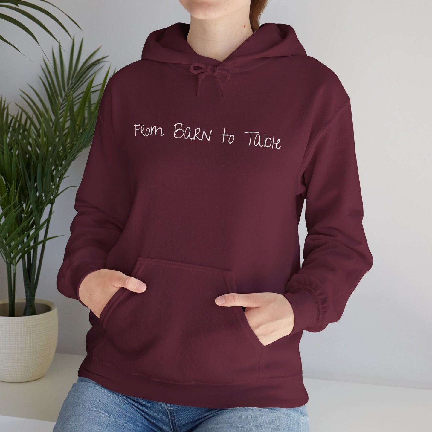 Funny Holiday Barn to Table Hoodie