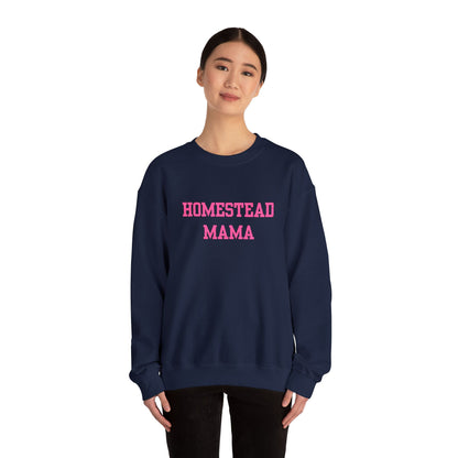 Embroidered Homestead Mama Crewneck Sweatshirt - Farm Life Rustic Mom Gift