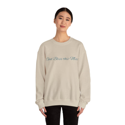 Crewneck Sweatshirt — "God Bless this Mess" Cozy Inspirational Pullover