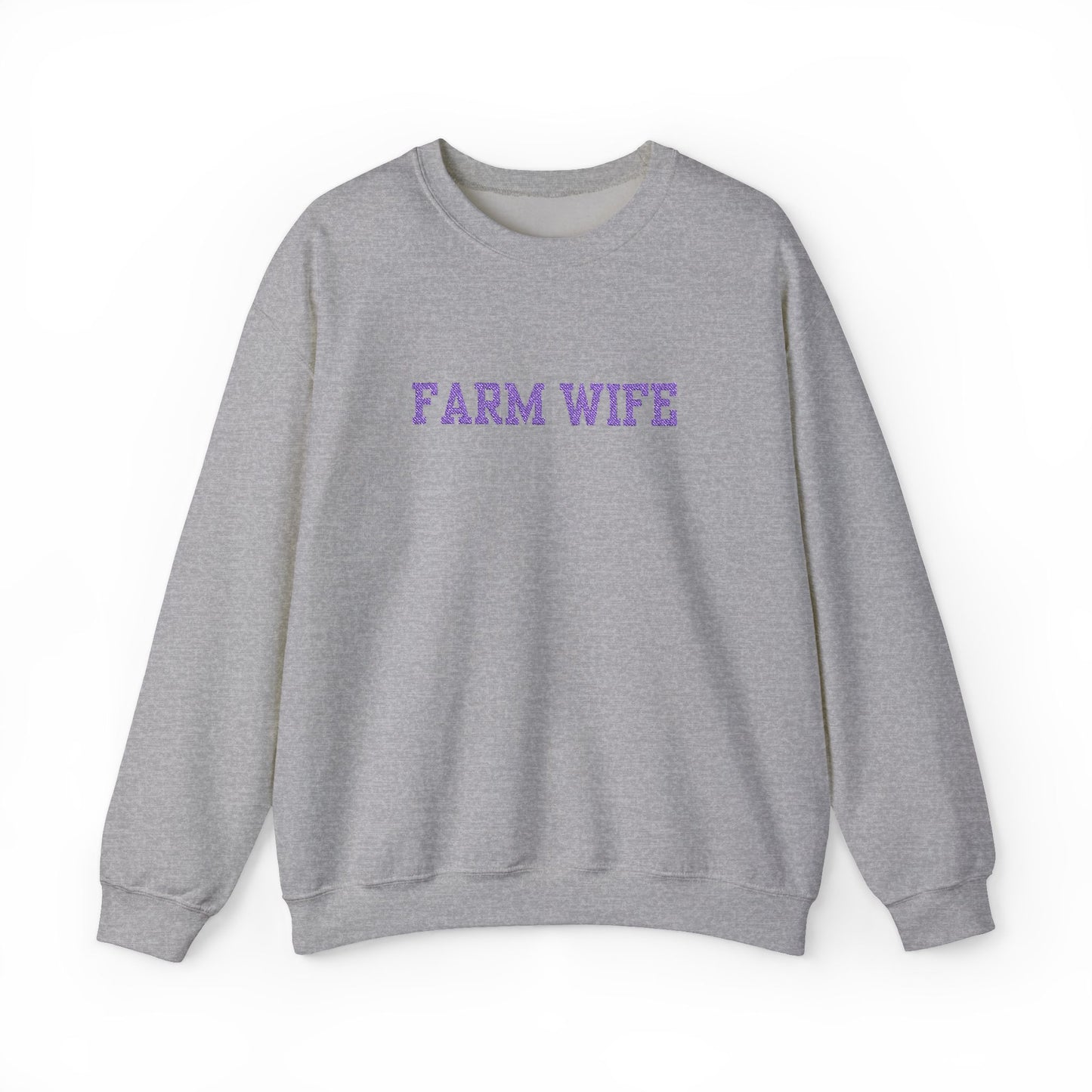 Farm Wife Crewneck Sweatshirt — Floral Text Women's Farm Life Pullover