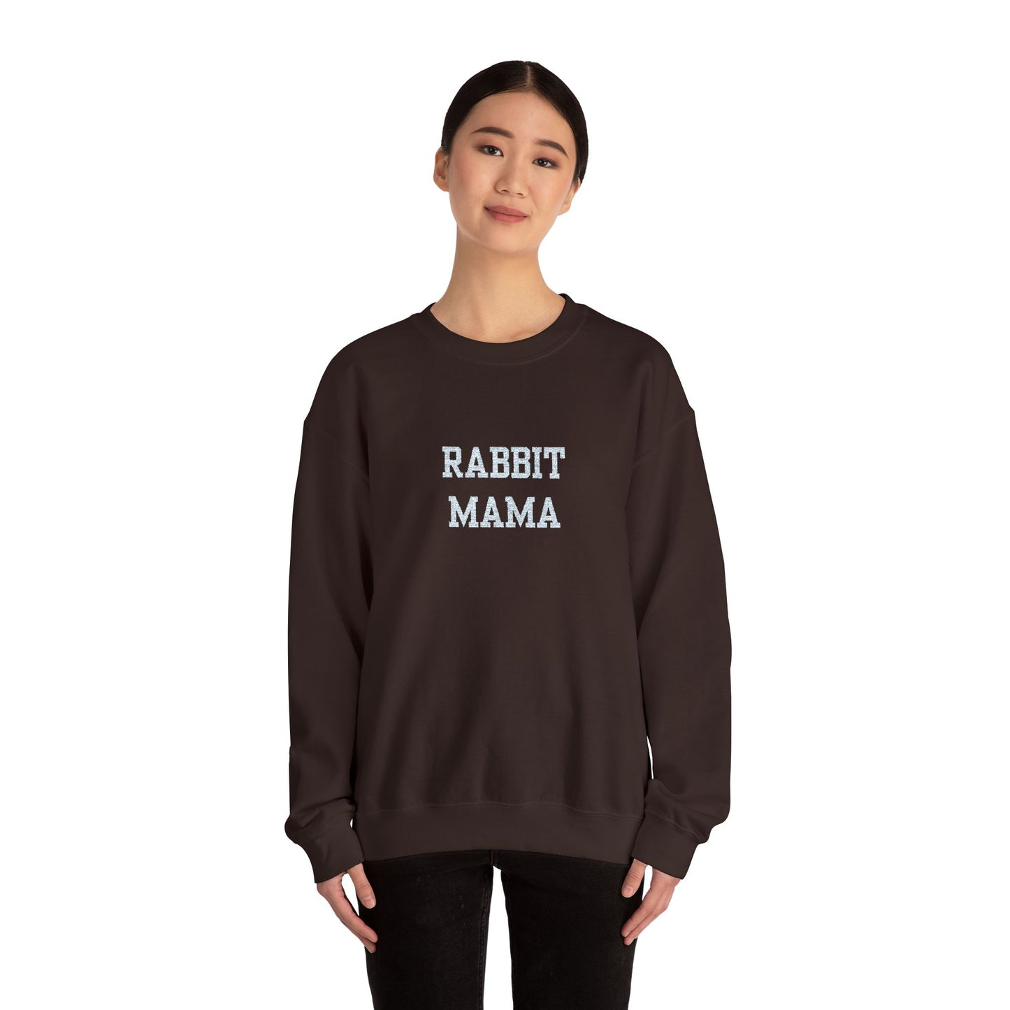 Embroidered Rabbit Mama Crewneck Sweatshirt – Cute Pullover for Rabbit Owners