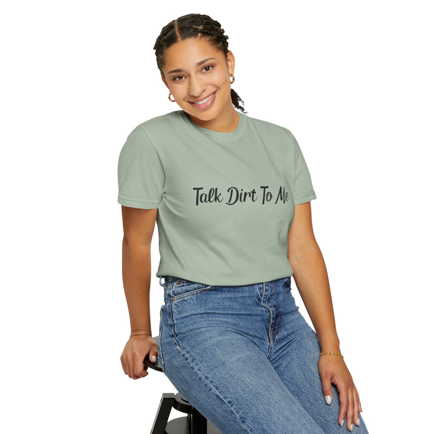 Pastel Farm Humor T-shirt - Talk Dirt to Me