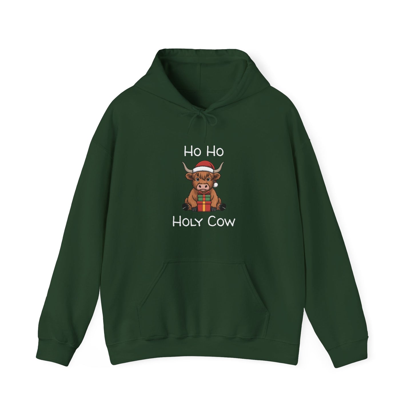 Ho Ho Holy Cow Christmas Hoodie — Cute Cow Holiday Pullover