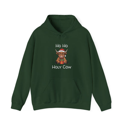 Ho Ho Holy Cow Christmas Hoodie — Cute Cow Holiday Pullover
