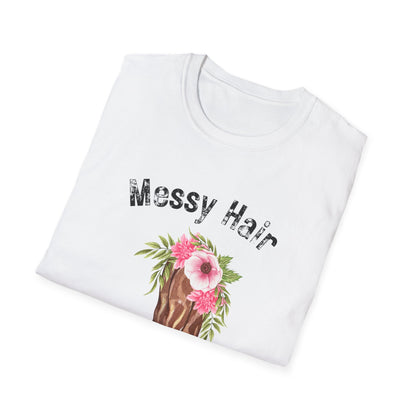 Messy Hair Don’t Care Cowboy Boot T-Shirt