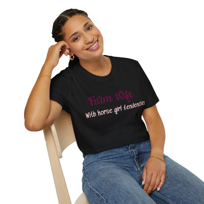 Farm Wife With Horse Girl Tendencies T-Shirt — Funny Country Wife Tee for Equestrian Lovers