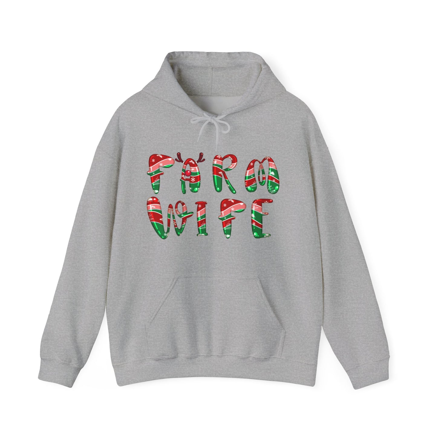 Hoodie – "Farm Wife" Festive Candy-Stripe Christmas Sweatshirt