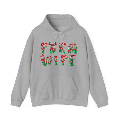 Hoodie – "Farm Wife" Festive Candy-Stripe Christmas Sweatshirt