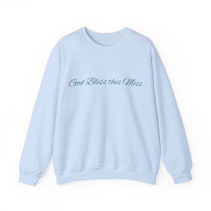 Crewneck Sweatshirt — "God Bless this Mess" Cozy Inspirational Pullover