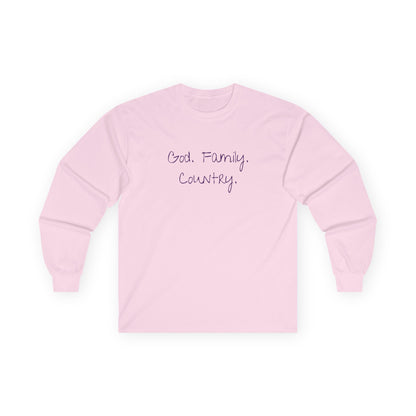 God. Family. Country. Long Sleeve Tee