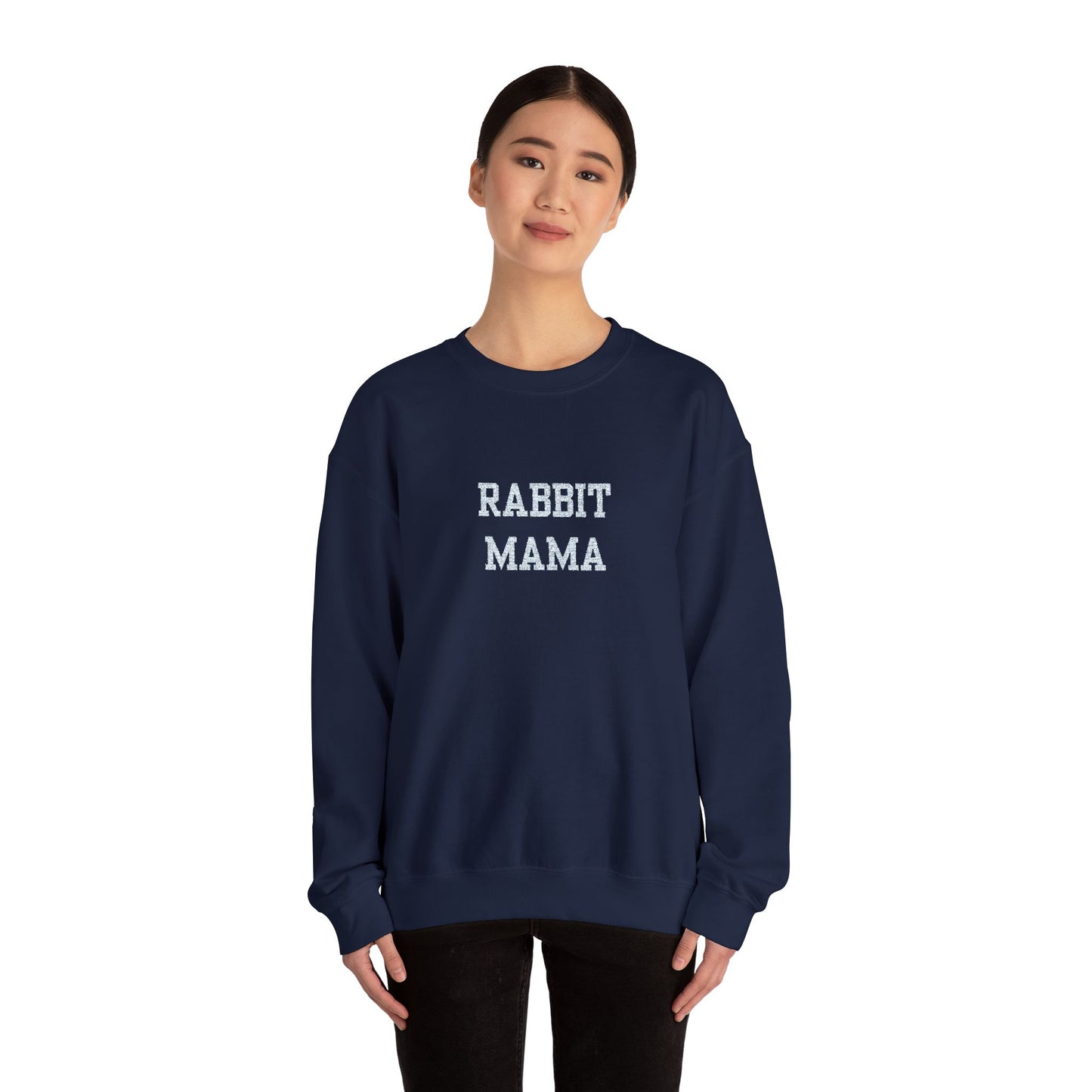 Embroidered Rabbit Mama Crewneck Sweatshirt – Cute Pullover for Rabbit Owners