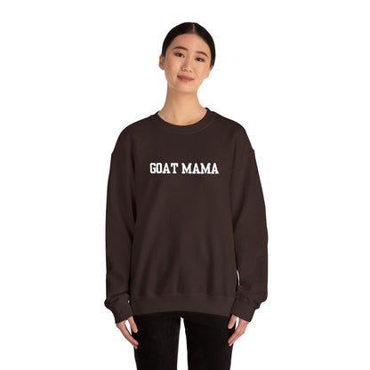 Embroidered Goat Mama Crewneck Sweatshirt – Rustic Farm Mom Graphic