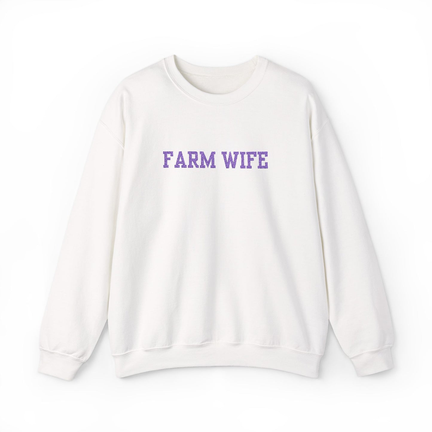 Farm Wife Crewneck Sweatshirt — Floral Text Women's Farm Life Pullover
