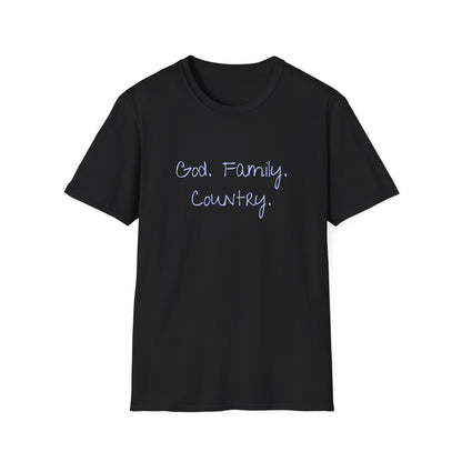 God. Family. Country. T-Shirt — Patriotic Faith-Based Tee
