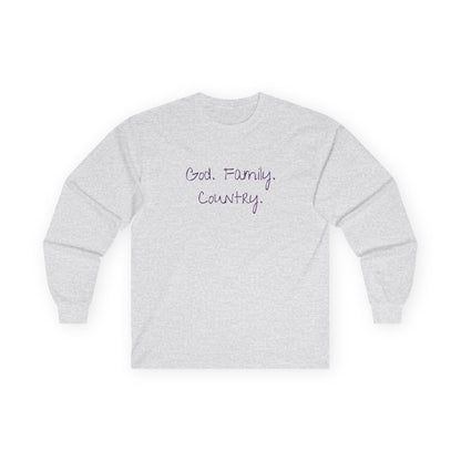 God. Family. Country. Long Sleeve Tee