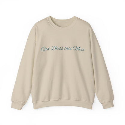 Crewneck Sweatshirt — "God Bless this Mess" Cozy Inspirational Pullover