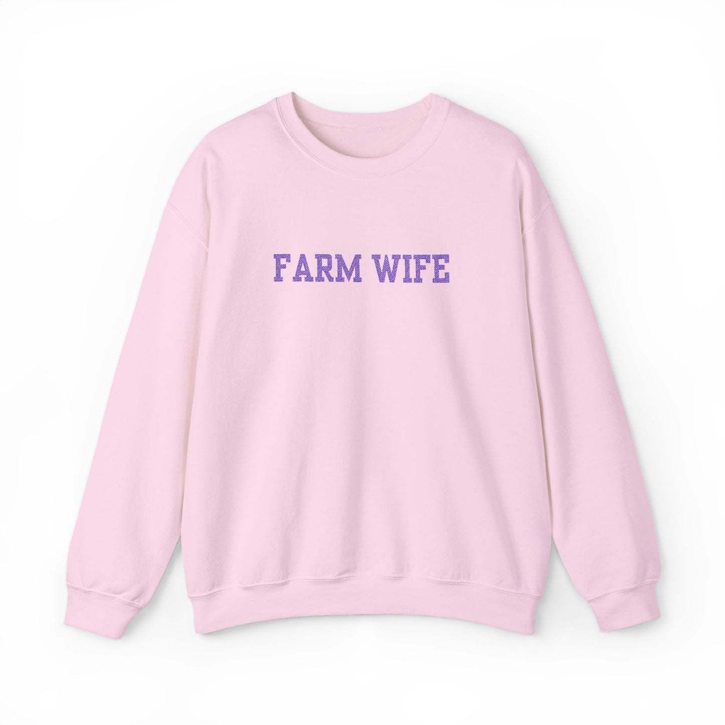 Farm Wife Crewneck Sweatshirt — Floral Text Women's Farm Life Pullover