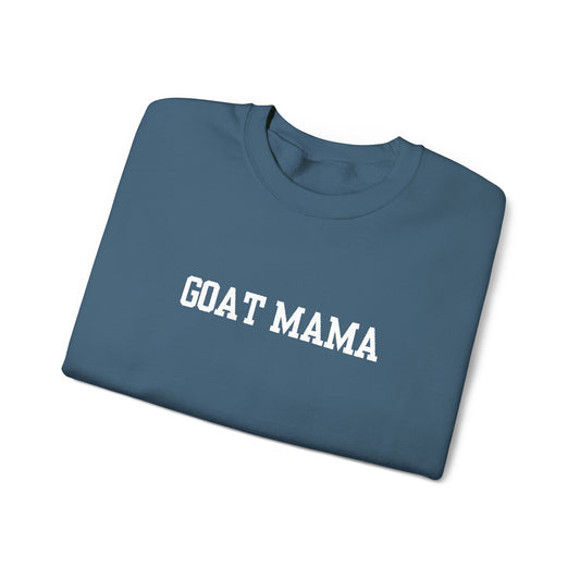 Embroidered Goat Mama Crewneck Sweatshirt – Rustic Farm Mom Graphic