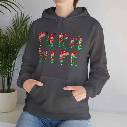 Hoodie – "Farm Wife" Festive Candy-Stripe Christmas Sweatshirt