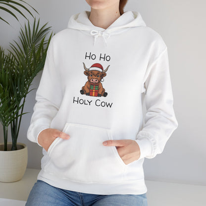 Ho Ho Holy Cow Christmas Hoodie — Cute Cow Holiday Pullover