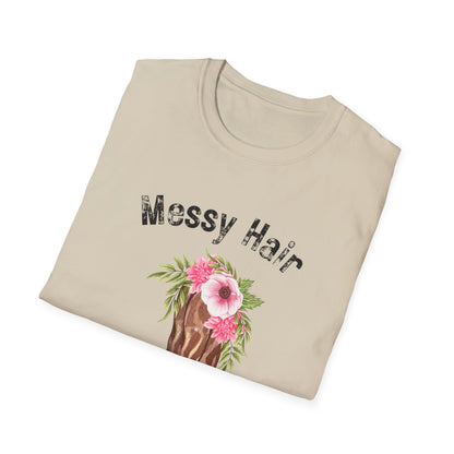 Messy Hair Don’t Care Cowboy Boot T-Shirt