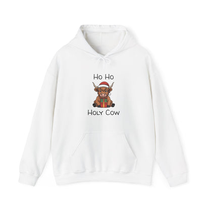 Ho Ho Holy Cow Christmas Hoodie — Cute Cow Holiday Pullover