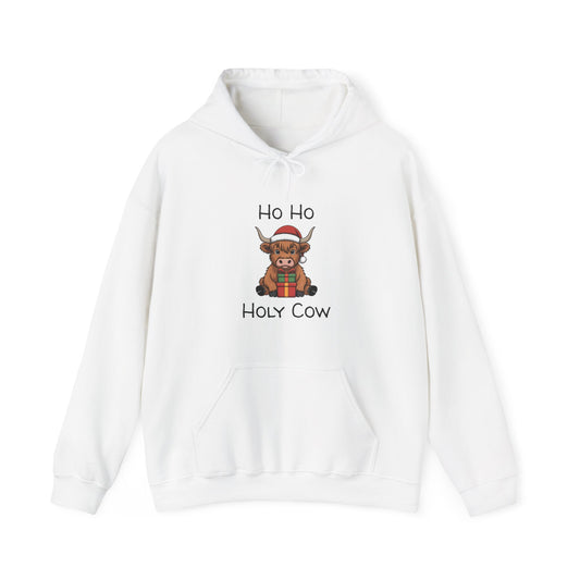 Ho Ho Holy Cow Christmas Hoodie — Cute Cow Holiday Pullover