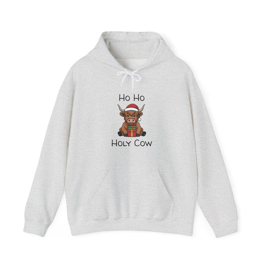 Ho Ho Holy Cow Christmas Hoodie — Cute Cow Holiday Pullover