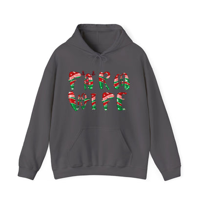 Hoodie – "Farm Wife" Festive Candy-Stripe Christmas Sweatshirt