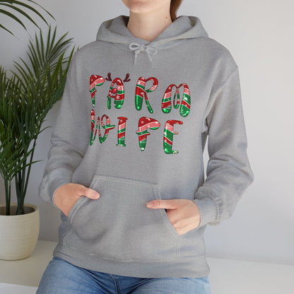 Hoodie – "Farm Wife" Festive Candy-Stripe Christmas Sweatshirt
