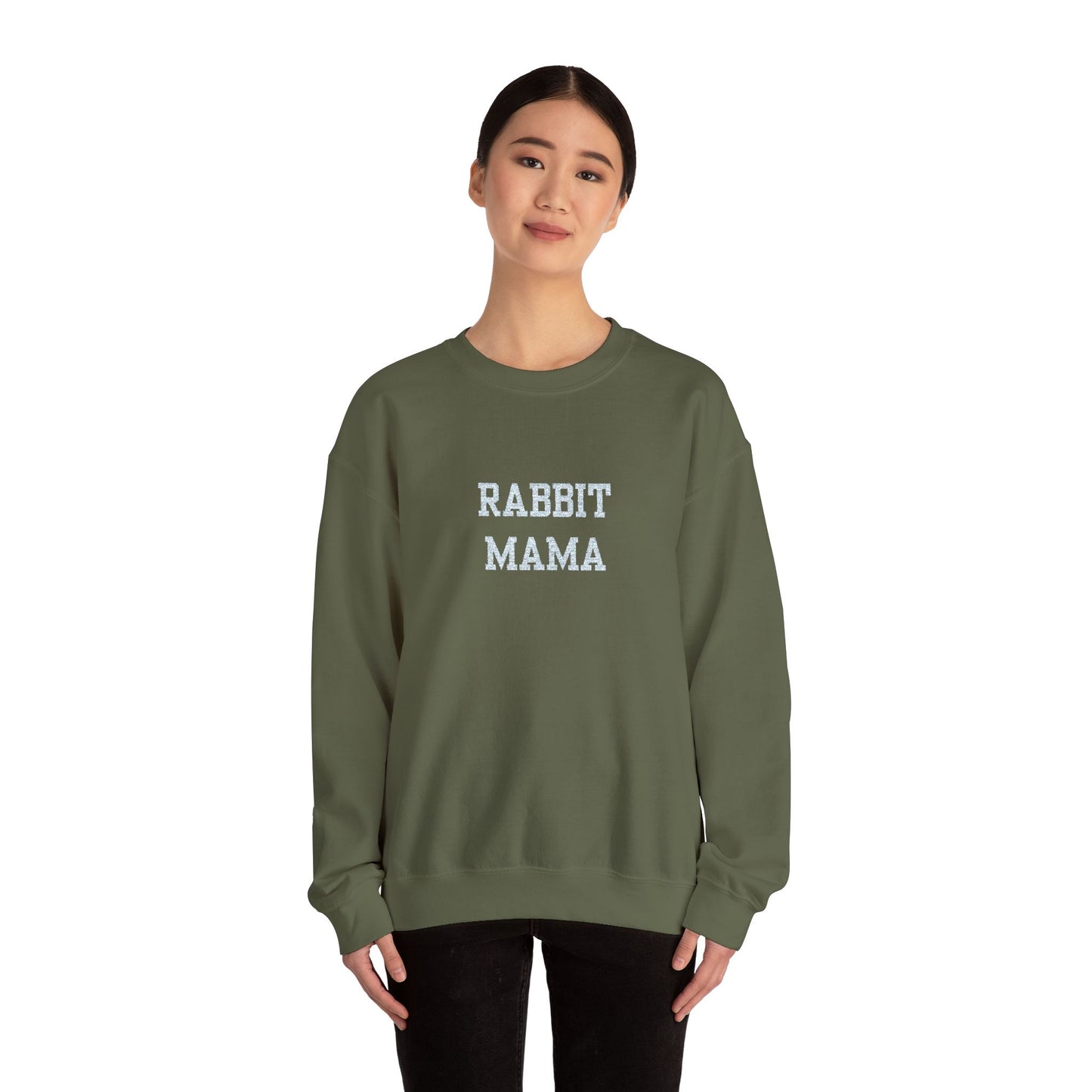 Embroidered Rabbit Mama Crewneck Sweatshirt – Cute Pullover for Rabbit Owners