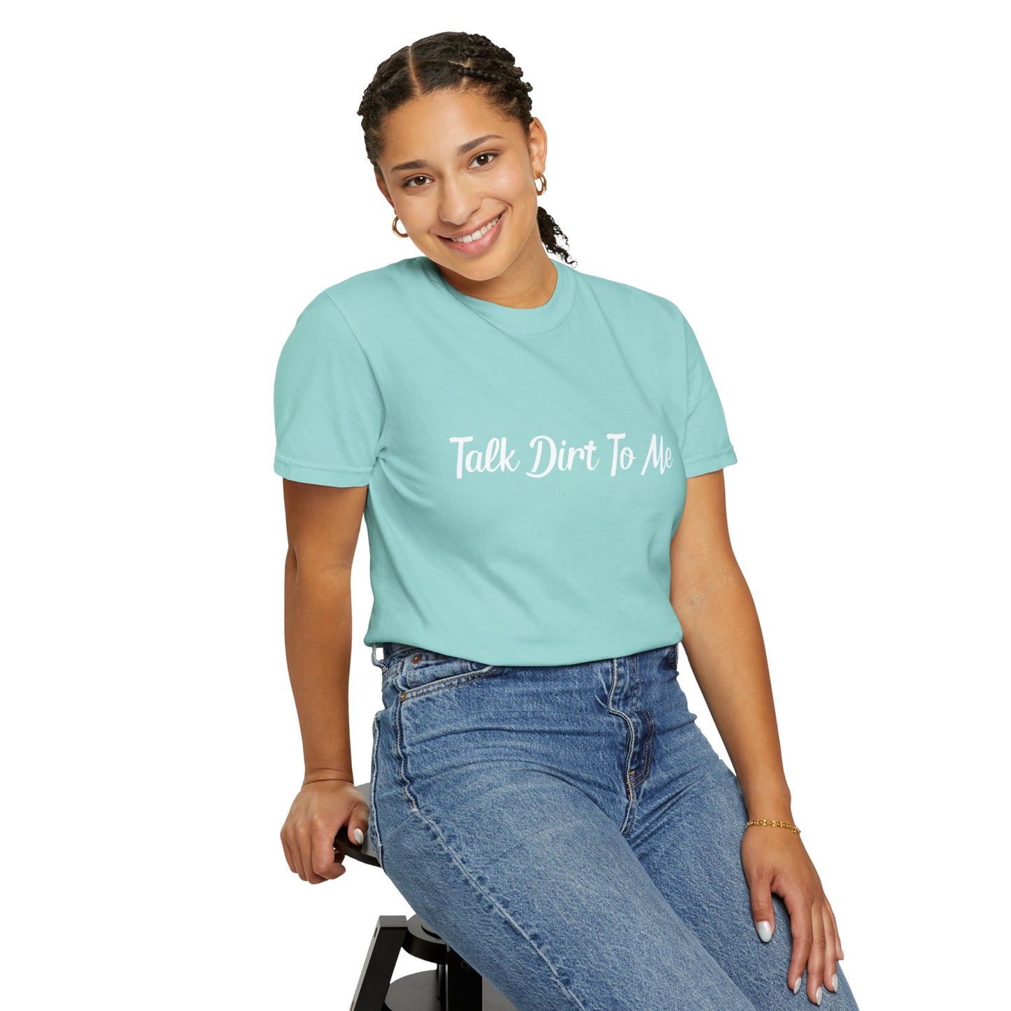 Pastel Farm Humor T-shirt - Talk Dirt to Me