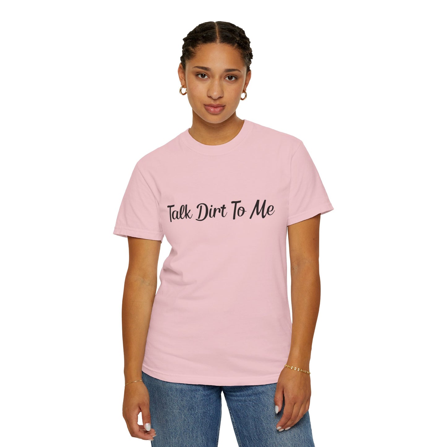 Pastel Farm Humor T-shirt - Talk Dirt to Me