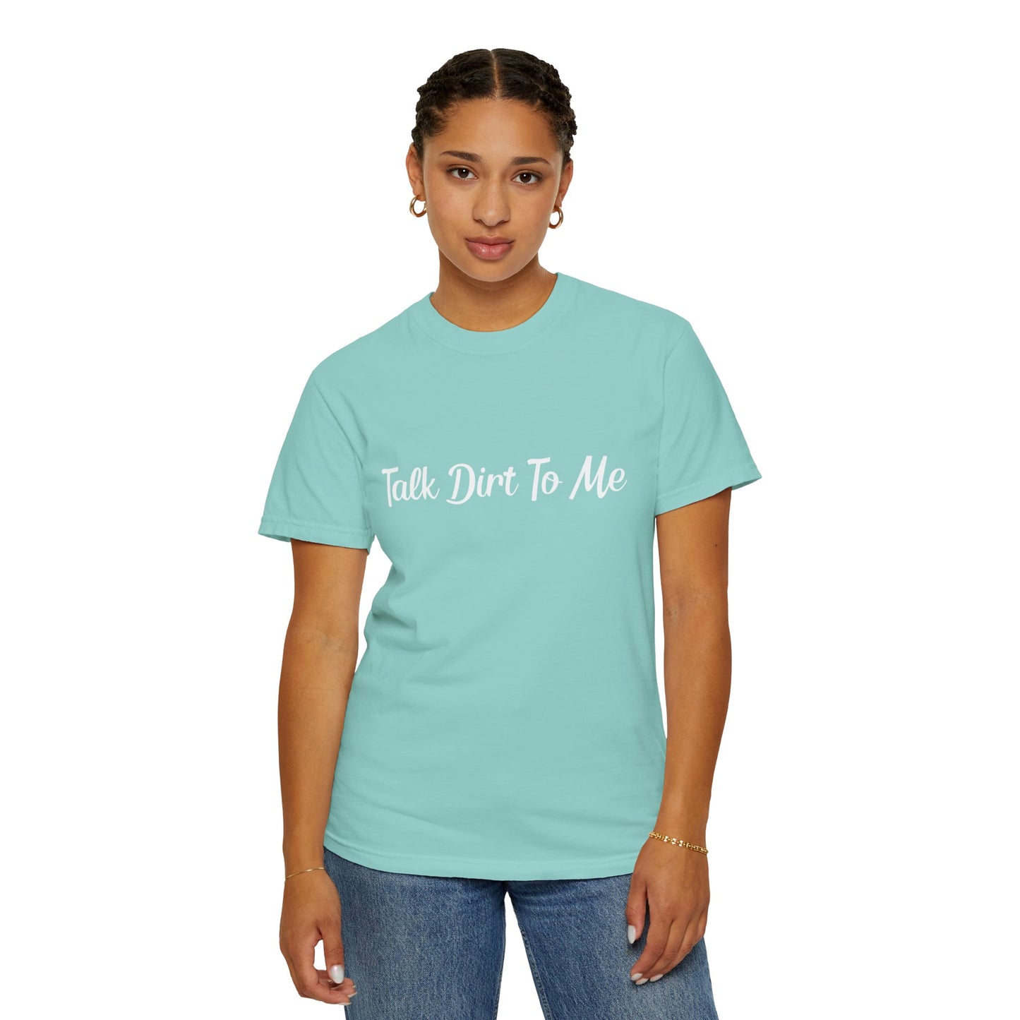 Pastel Farm Humor T-shirt - Talk Dirt to Me