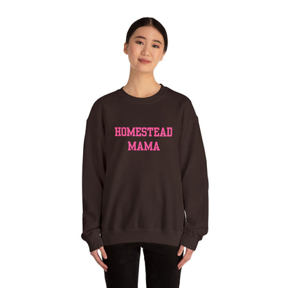 Embroidered Homestead Mama Crewneck Sweatshirt - Farm Life Rustic Mom Gift