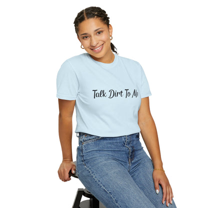 Pastel Farm Humor T-shirt - Talk Dirt to Me