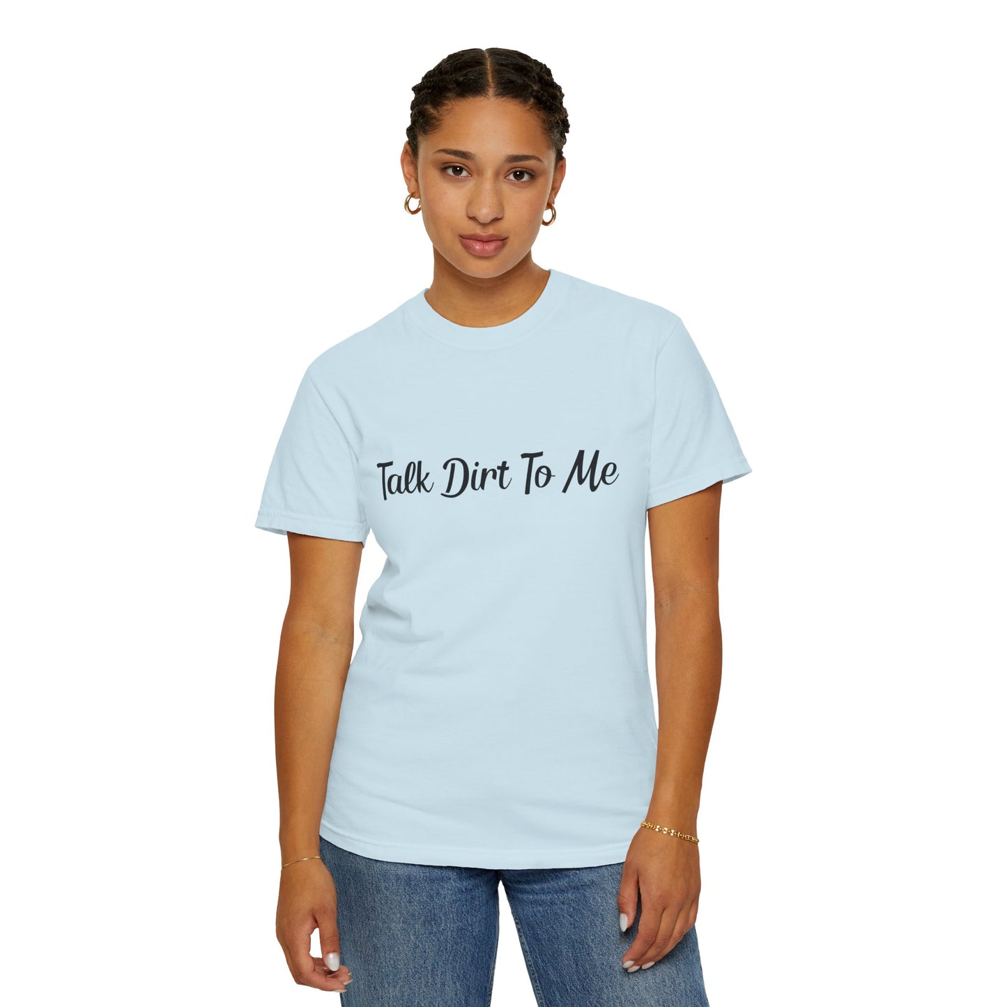 Pastel Farm Humor T-shirt - Talk Dirt to Me